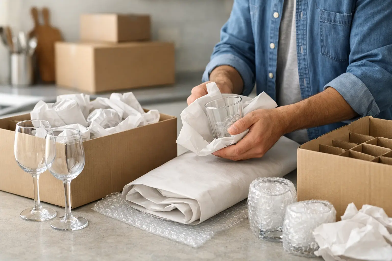 How to Pack Kitchen Glassware for a Safe Move